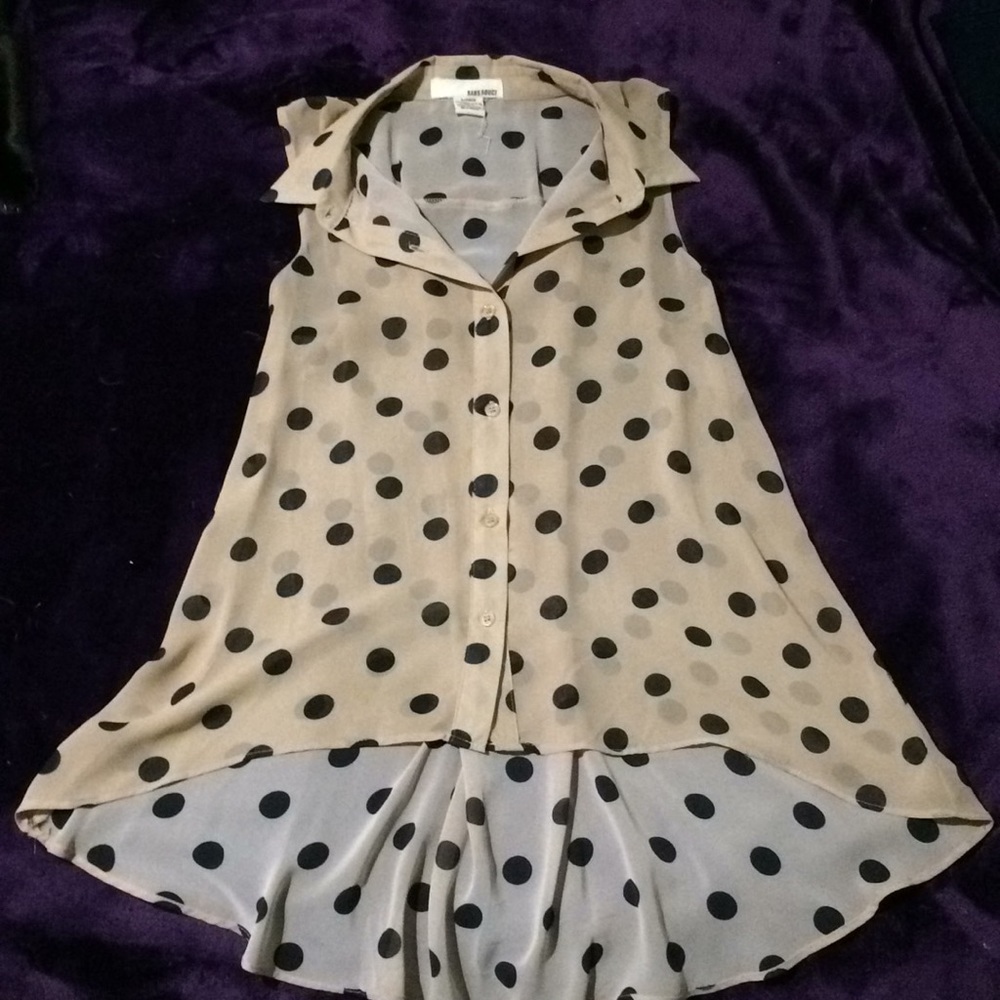 Polka dot sleeveless blouse by Sans Souci